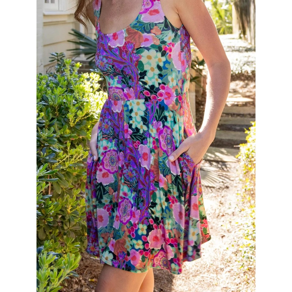 Natural Life Opal "ButterSoft" Ballet Dress - Pink Painted Garden Floral NWT Med - Picture 2 of 7